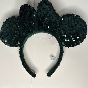 Japan Tokyo Disney Resort Headband Minnie Mouse 2024 Christmas Ears Hunter Green